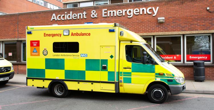 Ambulance outside an A&E